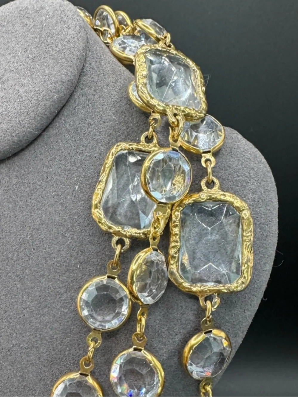 Chanel 24K Gold Plated 1981 Vintage Chicklet Long Opera Necklace, Collectors